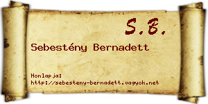 Sebestény Bernadett névjegykártya