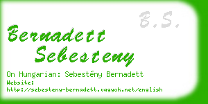 bernadett sebesteny business card