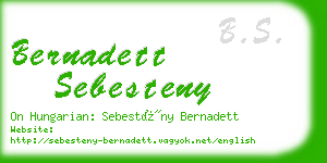 bernadett sebesteny business card